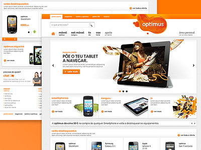 Optimus - Homepage branding corporate desktop e commerce homepage store ui user experience user interface ux website