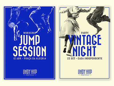Lindy Hop Portugal - Posters art direction branding dance lindy hop posters retro type vintage
