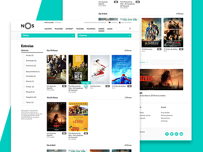 NOS Movies Premieres bundles movie theatres movies premieres telecom ui user experience user interface ux website