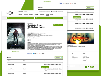 NOS Movie Detail movie theatres movies telecom ui user experience user interface ux website