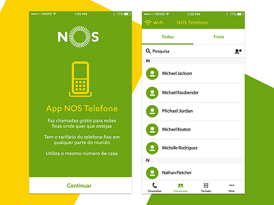 App NOS Phone app call contacts minimal mobile onboarding product ui ux