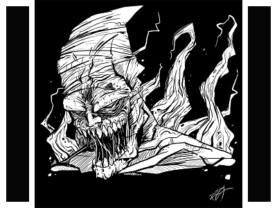 The Art of Rez - Black And White Sketch Design art charachter charachterdesign design drawingpad horror illustration monster noir originalart photoshop sketch