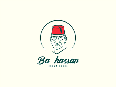 Ba hassan logo art artwork avatar colors design face fastfood flat food glasses home illustration illustrator logo logodesign morocco red restaurant smile vector