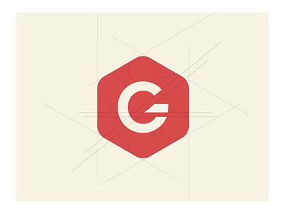 Geometric G geometric lettermark red