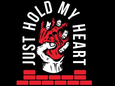 Hold My Heart Badge adobe badge black design hand hand drawn heart illustration logo red