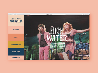 High Water Web charleston festival high water home page interface web design