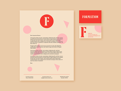 Formation Stationery Suite branding business card identity letterhead stationery