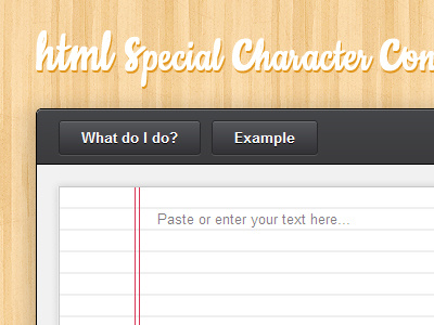 HTML special character converter html tool web app wood