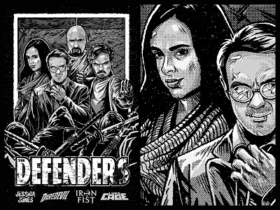 The Defenders daredevil illustration iron fist jessica jones luke cage marvel netflix the defenders towrz