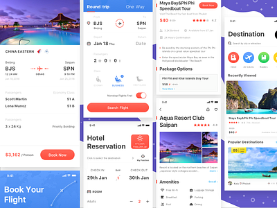 Travelers app branding design designer experience flat flight interface travel ui user