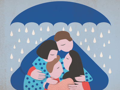 Illustration for psychology dissertation dissertation family illustration psychology rain umbrela