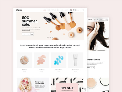 BLUSH | Beauty/Cosmetics Wordpress Theme beauty cosmetics elegant feminine pastel shop ui wordpress wordpress theme