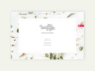 Wedding Invitation Website clean elegant feminine floral ui ui design vintage web design wedding wedding invitation wordpress wordpress theme