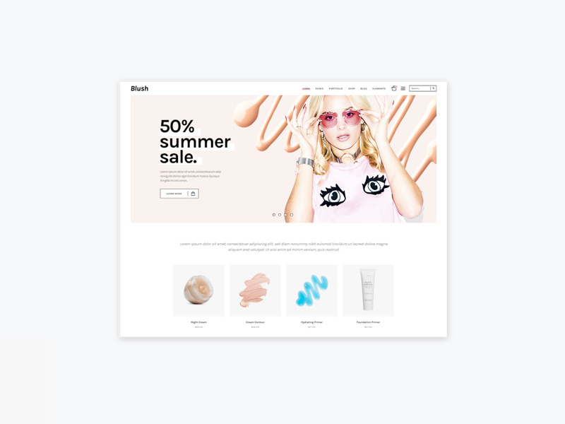 Blush Beauty & Cosmetics Wordpress Theme by Katrina Radic on Dribbble