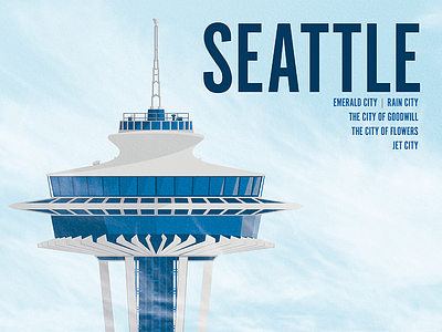 Space Needle Poster creative design graphics illustration poster vector