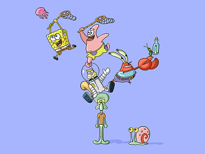 Spongebob Balancing cartoon character design comic digital illustration featured illustration illustration series vector