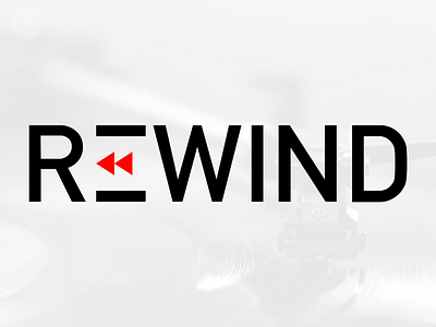 Rewind type ai creative film logo logotype minimal rewind tv type typography