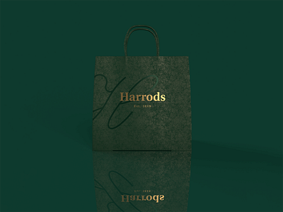Harrods Bag Rebrand bag brand branding e commerce fmgc green harrods logomark logotype luxury packaging rebrand retail shopping