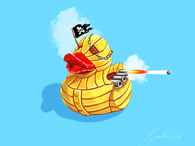 Trojan Duck duck pirate ship