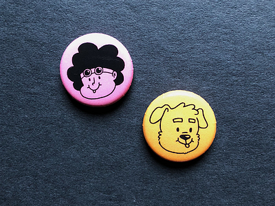 :P afro buttons cartoon characters comic dog girl illustration pink yellow