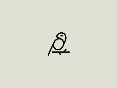 P + Bird animal bird illustration letter mono simple