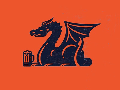 Beerded Dragon beer creature dragon illustration orange silhouette texture