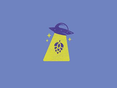 Take Me To Your Beer alien beer hops illustration space texture ufo