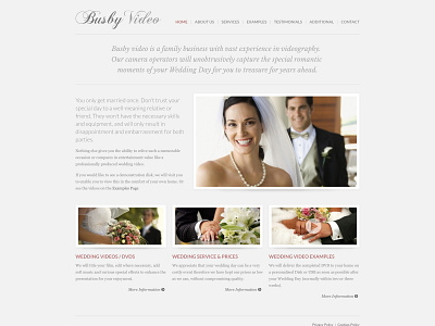 Wedding Videographer Website Design web design webdesign