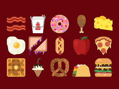 Vector Foods breakfast bubble burger dinner food ice cream illustration junkfood lunch pizza taco vector