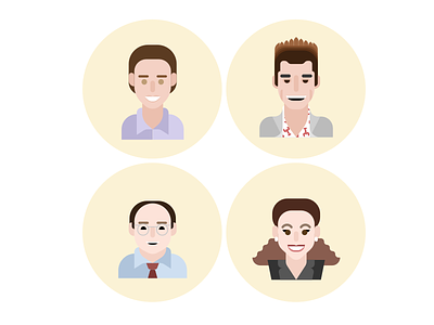 Seinfeld 90s charaters cosmo costanza elaine george icons jerry kramer seinfeld tv vector