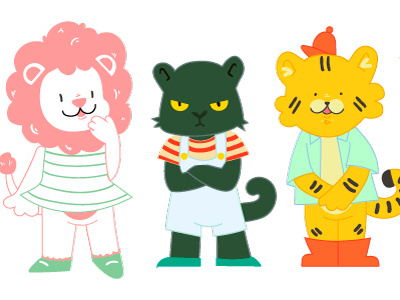 Lil Trio cats character design cute kids design