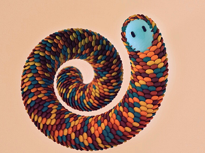 Scale-y worm 3d maxoncinema4d render