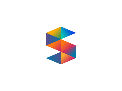 S Logo blue colorful gradient green letter magenta orange red s shapes triangle yellow