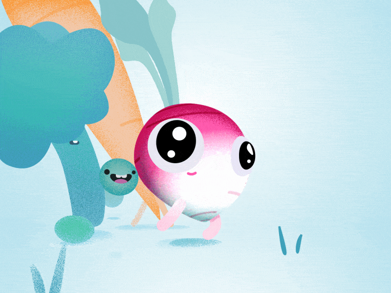 MARCH into Spring farming summer spring march after effects vegetables walk cycles carrot brocolli peas radish charachter design charachters vector design month illustration animation mograph