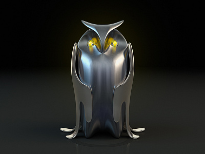 "B" 3d 3ds bird character design digital art little owl three vray