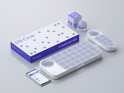 "PillClok" Product Design & Branding alarm branding clock design identity industrial minimalism packaging pill product ux