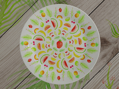 Fruits Mandala Plate