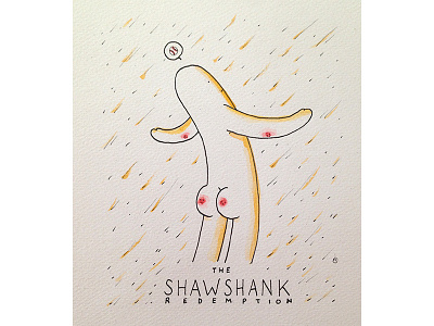 The Shawshank Redemption affiche art cinema film humour illustration illustrator movie naked nu poster shawshank redemption