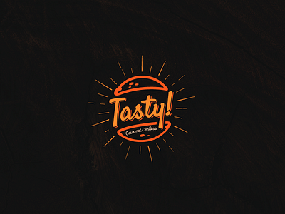 Tasty! burger logo nom tasty