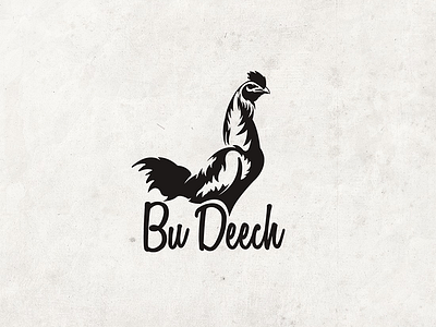 Bu Deech black illustration indian logo rooster