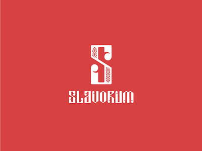 Slavorum custom logo red slavs typography