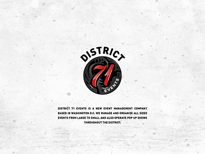District 71 71 events grunge logo numbers red