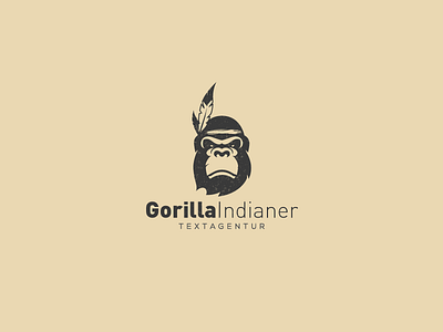 Gorilla Indianer gorilla head icon logo