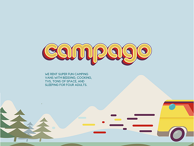 Campago camping colors fun logo nature pastel van