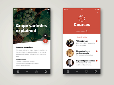Jero - Online wine course application appdesign ui ux