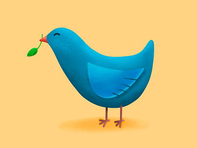 Spring Birdie 🐥 bird character flat illustration modern illustration procreate spring web illustration