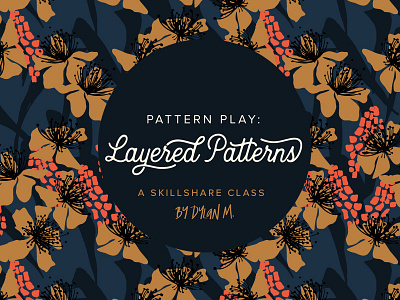 Pattern Play: Layered Patterns coral gold learn navy pattern design repeat surface design surface pattern surface pattern design tutorial