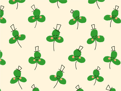 Dance of the Clover clover green holiday pattern print and pattern retro st patricks day surface design top hat