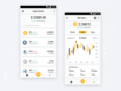 Сrypto Wallet app bitcoin clean crypto cryptocurrency design exchange finance fintech ico inspiration interface mobile payment polyakov startup token ui wallet