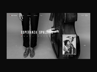 Esperanza Spalding branding clean concept grid homepage homepage design inspiration interface minimal minimalistic music portfolio site promo typography web webdesign website